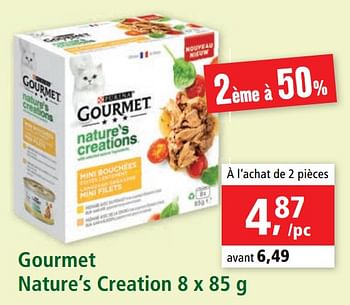 Promoties Gourmet nature`s creation - Purina - Geldig van 07/04/2021 tot 14/04/2021 bij Maxi Zoo