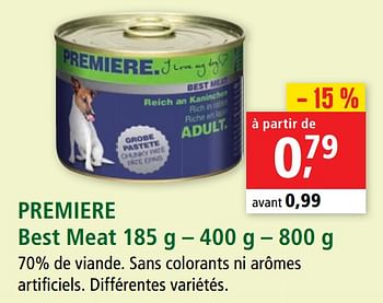 Promotions Premiere best meat - Premiere - Valide de 07/04/2021 à 14/04/2021 chez Maxi Zoo