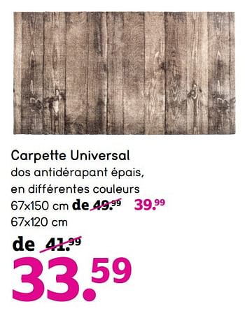 Promotions Carpette universal - Produit maison - Leen Bakker - Valide de 29/03/2021 à 18/04/2021 chez Leen Bakker