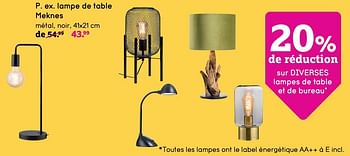 Promotions Lampe de table meknes - Produit maison - Leen Bakker - Valide de 29/03/2021 à 18/04/2021 chez Leen Bakker