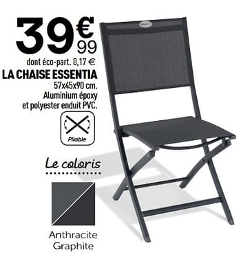 Promoties La chaise essentia - Huismerk - Centrakor - Geldig van 29/03/2021 tot 09/05/2021 bij Centrakor