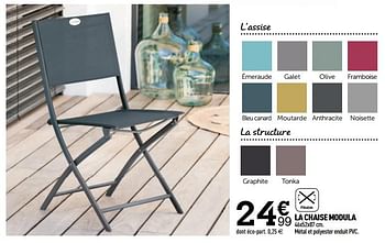 Promotions La chaise modula - Produit Maison - Centrakor - Valide de 29/03/2021 à 09/05/2021 chez Centrakor