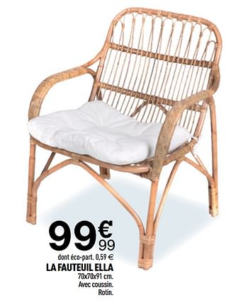 Promotions La fauteuil ella - Produit Maison - Centrakor - Valide de 29/03/2021 à 09/05/2021 chez Centrakor