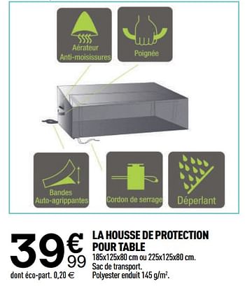Promotions La housse de protection pour table - Produit Maison - Centrakor - Valide de 29/03/2021 à 09/05/2021 chez Centrakor