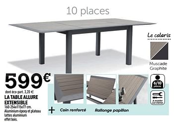 Promotions La table allure extensible - Produit Maison - Centrakor - Valide de 29/03/2021 à 09/05/2021 chez Centrakor