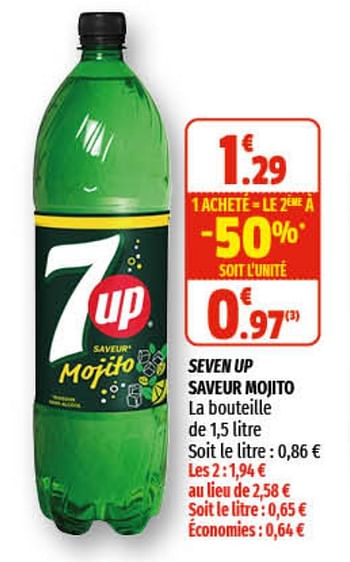 Promoties Seven up saveur mojito - 7-Up - Geldig van 31/03/2021 tot 11/04/2021 bij Coccinelle