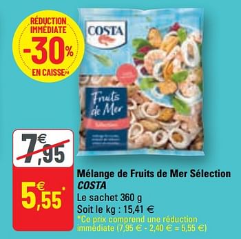 Promoties Mélange de fruits de mer sélection costa - Costa - Geldig van 31/03/2021 tot 11/04/2021 bij G20