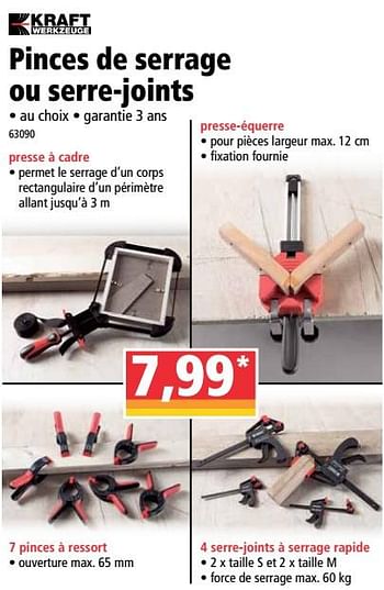 Promotions Pinces de serrage ou serre-joints - Kraft Werkzeuge - Valide de 07/04/2021 à 14/04/2021 chez Norma