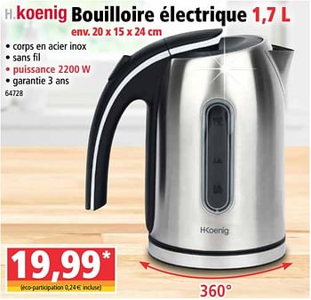 Promotions H. koenig bouilloire électrique - H. Koenig  - Valide de 07/04/2021 à 14/04/2021 chez Norma