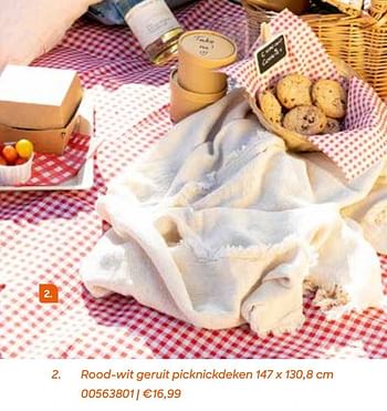 Promoties Rood-wit geruit picknickdeken - Huismerk - Ava - Geldig van 06/04/2021 tot 05/09/2021 bij Ava