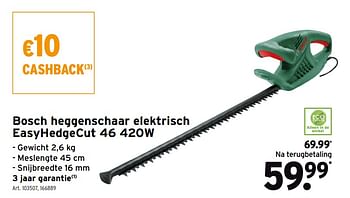 Promoties Bosch heggenschaar elektrisch easyhedgecut 46 - Bosch - Geldig van 08/03/2021 tot 31/05/2021 bij Gamma