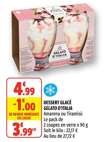 Promotions Dessert glacé gelato d`italia - Gelato d'Italia - Valide de 31/03/2021 à 11/04/2021 chez Coccinelle