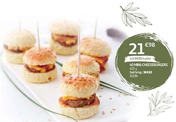 Promotions 40 mini - cheeseburgers - Produit Maison - Auchan Ronq - Valide de 01/04/2021 à 30/09/2021 chez Auchan Ronq