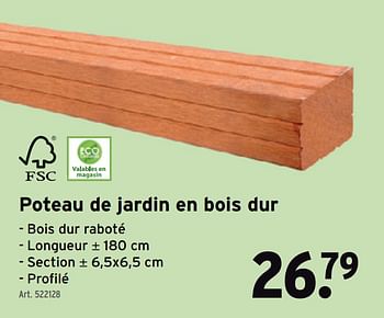 Promotions Poteau de jardin en bois dur - Produit maison - Gamma - Valide de 08/03/2021 à 31/05/2021 chez Gamma