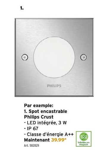 Promotions Spot encastrable philips crust - Philips - Valide de 08/03/2021 à 31/05/2021 chez Gamma