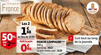 Promotions Pain de campagne - Produit Maison - Auchan Ronq - Valide de 06/04/2021 à 13/04/2021 chez Auchan Ronq