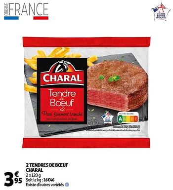 Promoties 2 tendres de bŒuf - Charal - Geldig van 06/04/2021 tot 13/04/2021 bij Auchan