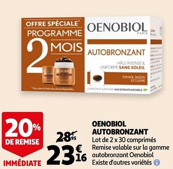 Promoties Oenobiol autobronzant - Oenobiol - Geldig van 07/04/2021 tot 27/04/2021 bij Auchan
