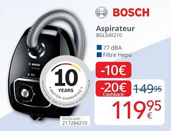 Promotions Bosch aspirateur bgls4x210 - Bosch - Valide de 01/04/2021 à 30/04/2021 chez Eldi