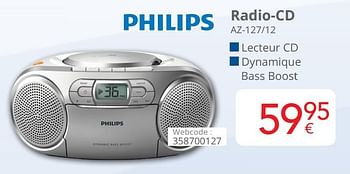 Promotions Philips radio-cd az-127-12 - Philips - Valide de 01/04/2021 à 30/04/2021 chez Eldi