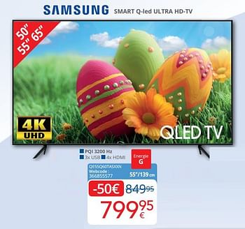 Promotions Samsung smart q-led ultra hd-tv qe55q60tasxxn - Samsung - Valide de 01/04/2021 à 30/04/2021 chez Eldi