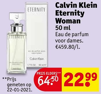 Promoties Calvin klein eternity woman edp - Calvin Klein - Geldig van 06/04/2021 tot 18/04/2021 bij Kruidvat