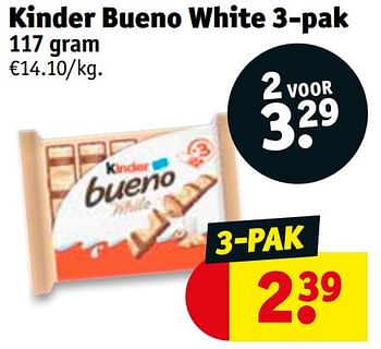 Promotions Kinder bueno white - Kinder - Valide de 06/04/2021 à 18/04/2021 chez Kruidvat