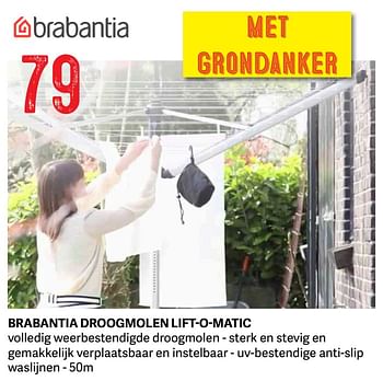 Promoties Brabantia droogmolen lift-o-matic - Brabantia - Geldig van 04/04/2021 tot 22/04/2021 bij Bouwcenter Frans Vlaeminck