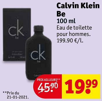 Promotions Calvin klein be edt - Calvin Klein - Valide de 06/04/2021 à 18/04/2021 chez Kruidvat