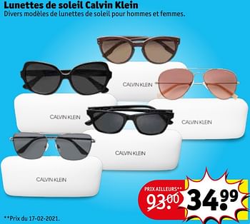 Promotions Lunettes de soleil calvin klein - Calvin Klein - Valide de 06/04/2021 à 18/04/2021 chez Kruidvat