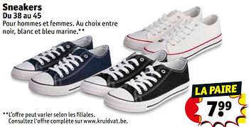 Promotions Sneakers - Produit maison - Kruidvat - Valide de 06/04/2021 à 18/04/2021 chez Kruidvat