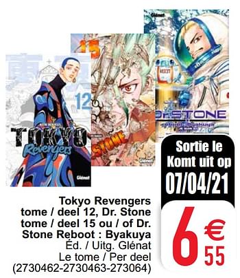 Promoties Tokyo revengers tome - deel 12, dr. stone - Huismerk - Cora - Geldig van 06/04/2021 tot 19/04/2021 bij Cora