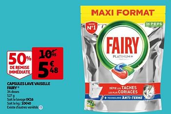 Promotions Capsules lave vaiselle fairy - Fairy - Valide de 06/04/2021 à 13/04/2021 chez Auchan Ronq