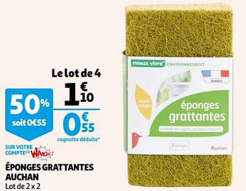 Promotions Éponges grattantes auchan - Produit Maison - Auchan Ronq - Valide de 06/04/2021 à 13/04/2021 chez Auchan Ronq