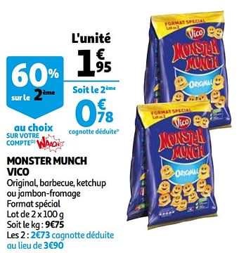 Promotions Monster munch vico - Vico - Valide de 06/04/2021 à 13/04/2021 chez Auchan Ronq