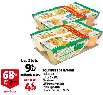 Promotions Bols idées de maman blédina - Blédina - Valide de 06/04/2021 à 13/04/2021 chez Auchan Ronq