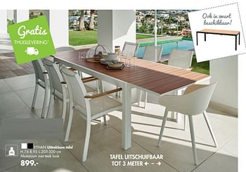 Promoties Ethan uittrekbare tafel - Huismerk - Casa - Geldig van 03/04/2021 tot 31/08/2021 bij Casa
