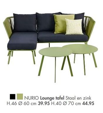Promoties Nurio lounge tafel staal en zink - Huismerk - Casa - Geldig van 03/04/2021 tot 31/08/2021 bij Casa