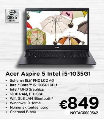 Promoties Acer aspire 5 intel i5-1035g1 - Acer - Geldig van 02/04/2021 tot 30/04/2021 bij Compudeals