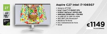 Promotions Acer aspire c27 intel i7-1065g7 - Acer - Valide de 02/04/2021 à 30/04/2021 chez Compudeals