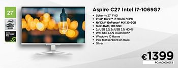 Promoties Acer aspire c27 intel i7-1065g7 - Acer - Geldig van 02/04/2021 tot 30/04/2021 bij Compudeals