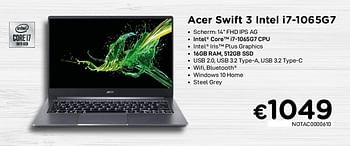 Promoties Acer swift 3 intel i7-1065g7 - Acer - Geldig van 02/04/2021 tot 30/04/2021 bij Compudeals