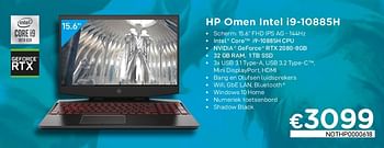 Promoties Hp omen intel i9-10885h - HP - Geldig van 02/04/2021 tot 30/04/2021 bij Compudeals