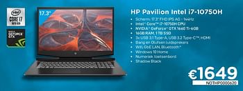 Promoties Hp pavilion intel i7-10750h - HP - Geldig van 02/04/2021 tot 30/04/2021 bij Compudeals