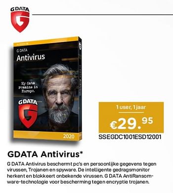 Promoties Gdata antivirus - G Data - Geldig van 02/04/2021 tot 30/04/2021 bij Compudeals