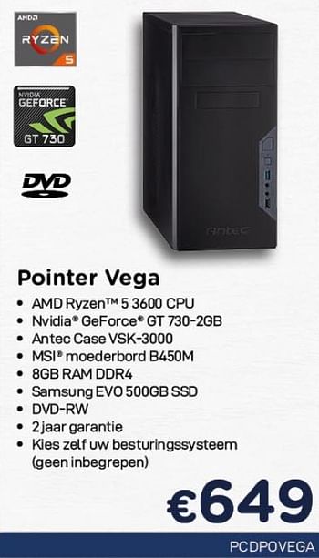 Promoties Pointer systems pointer vega - Pointer Systems - Geldig van 02/04/2021 tot 30/04/2021 bij Compudeals