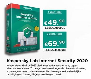 Promoties Kaspersky lab internet security 2020 - Kaspersky - Geldig van 02/04/2021 tot 30/04/2021 bij Compudeals