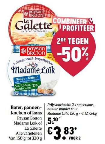 Promoties Boter, pannenkoeken of kaas paysan breton - Madame Loik - Geldig van 08/04/2021 tot 14/04/2021 bij Delhaize