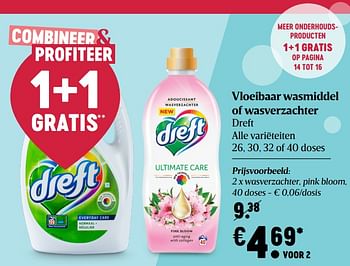 Promoties Wasverzachter, pink bloom - Dreft - Geldig van 08/04/2021 tot 14/04/2021 bij Delhaize