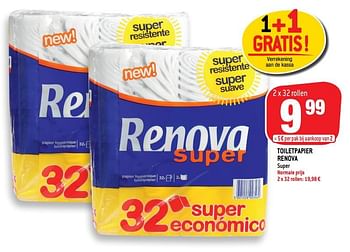 Promoties Toiletpapier renova - Renova - Geldig van 07/04/2021 tot 13/04/2021 bij Match